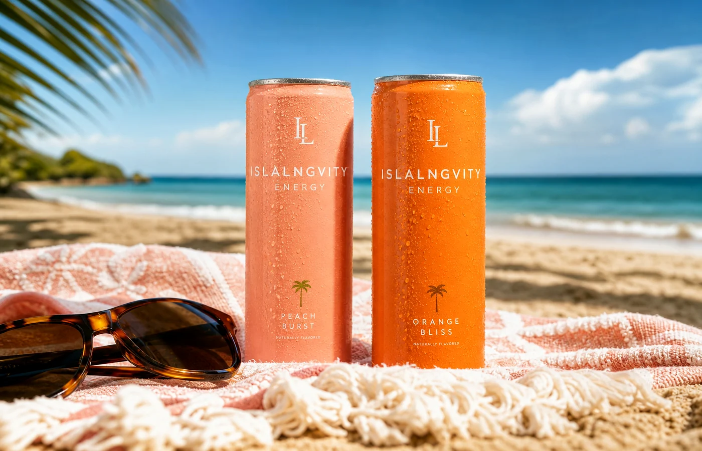 Islalngvity Energy cans at the beach